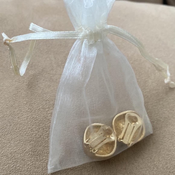 vintage Christian Dior gold crystal clip earrings - Picture 11 of 12